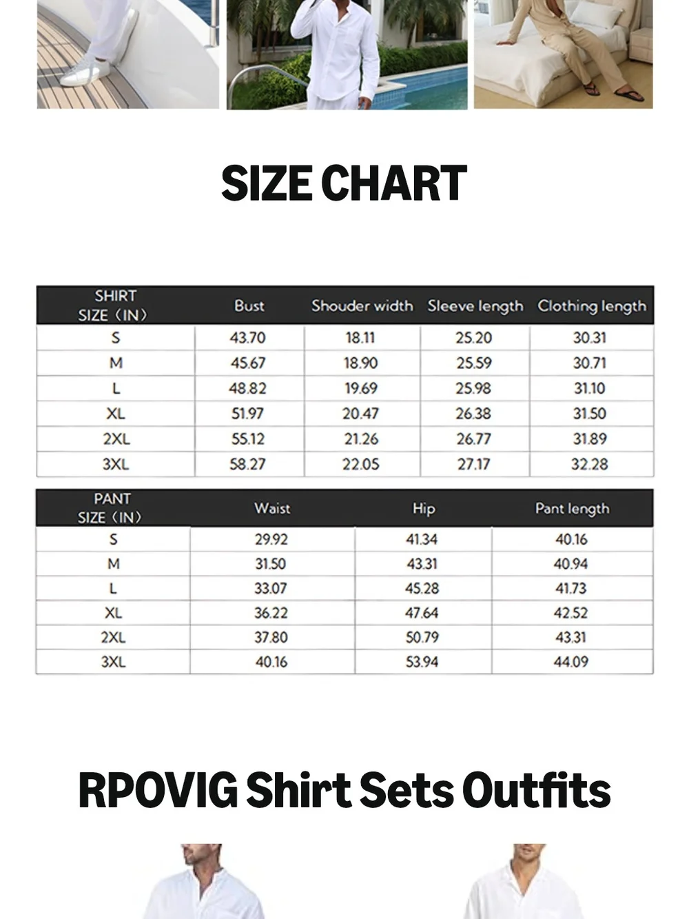 Classic White Linen Blend Two-Piece Shirt and Pant Set 3x Mens